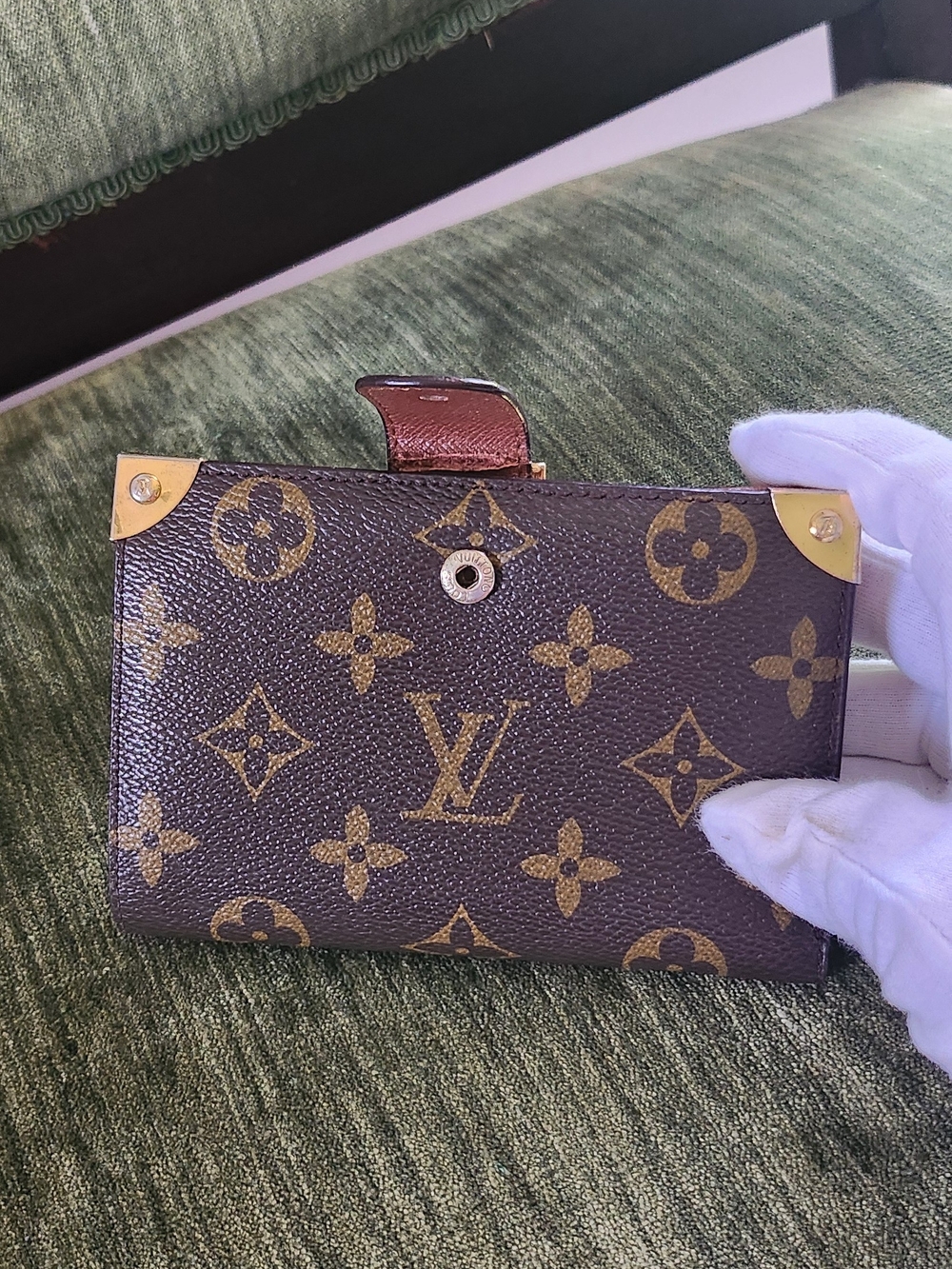 Authentic Louis Vuitton Monogram Leather Small Wallet W/ Coin Compartment